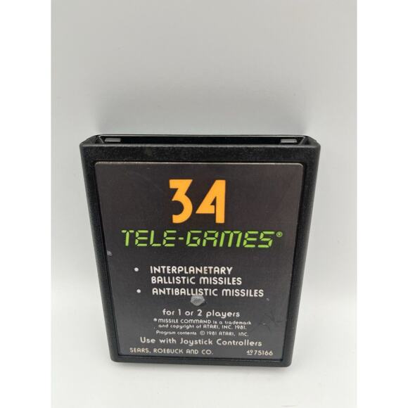 Missile Command (Atari 2600, 1981) Sears Telegames Cart Only Tested - Picture 1 of 5